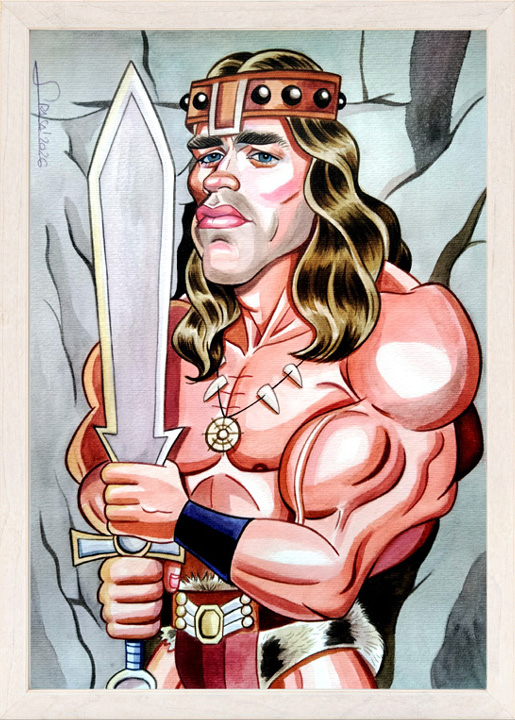 Caricaturas personalizadas: Arnold Schwarzenegger como Conan