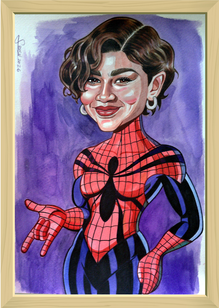 Caricaturas personalizadas. Zendaya en Spider-Man