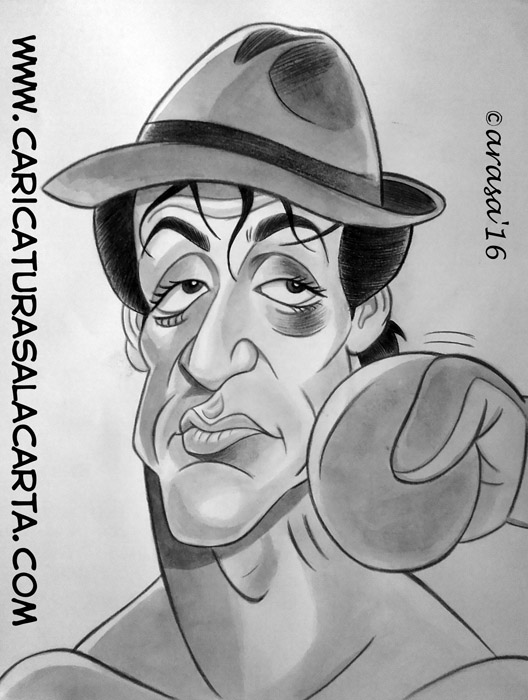 Caricaturas de famosos: Sylvester Stallone como Rocky