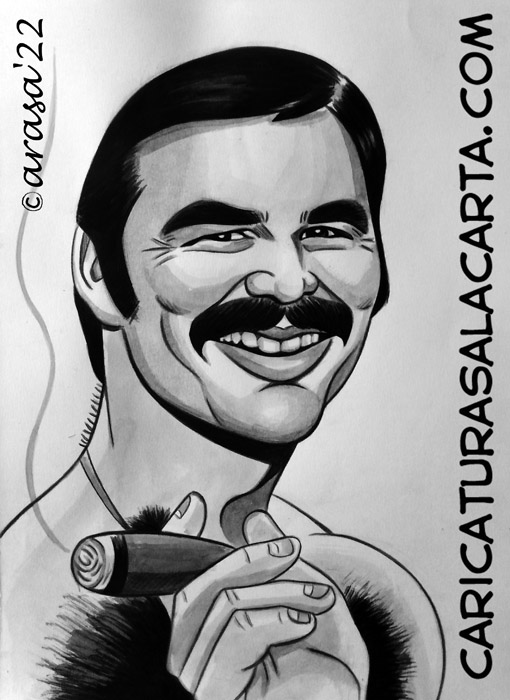 Caricaturas personalizadas y de famosos: Burt Reynolds