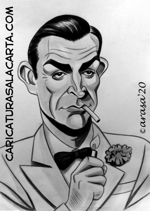 Caricaturas personalizadas y de famosos: Sean Connery (James Bond)