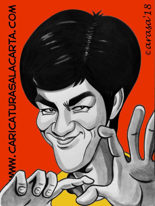 Caricaturas de famosos: Bruce Lee