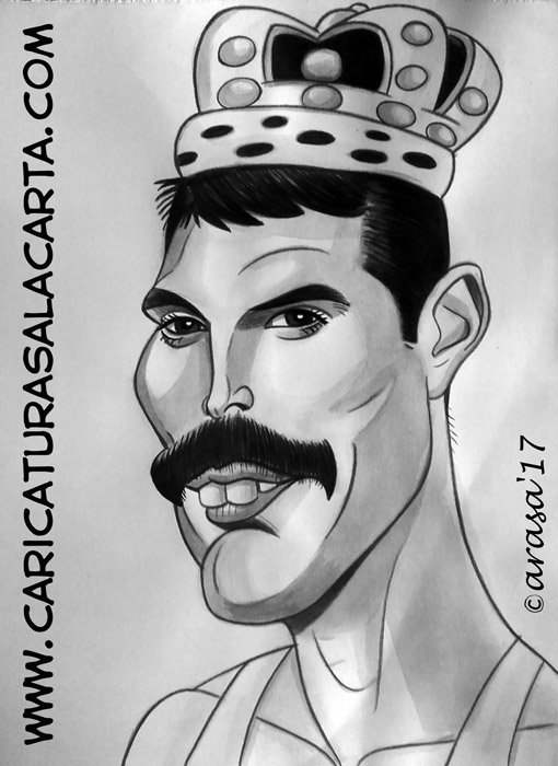 Caricaturas de famosos: Freddie Mercury