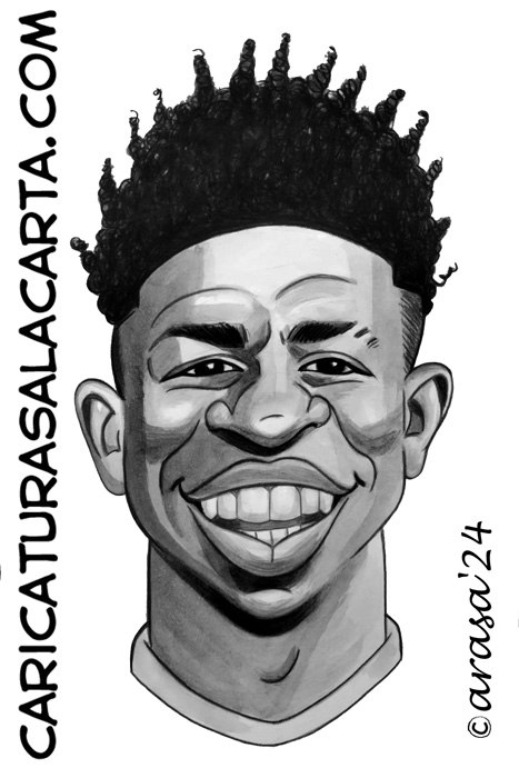 Caricaturas de famosos futbolistas: Vinicius Junior