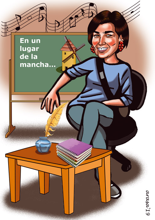 Caricatura digital personalizada para María José