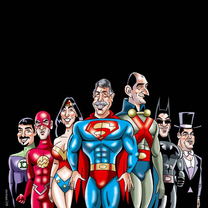Caricatura de Grupo Super Heroes