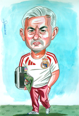 Caricaturas personalizadas de famosos futbolistas: José Mourinho