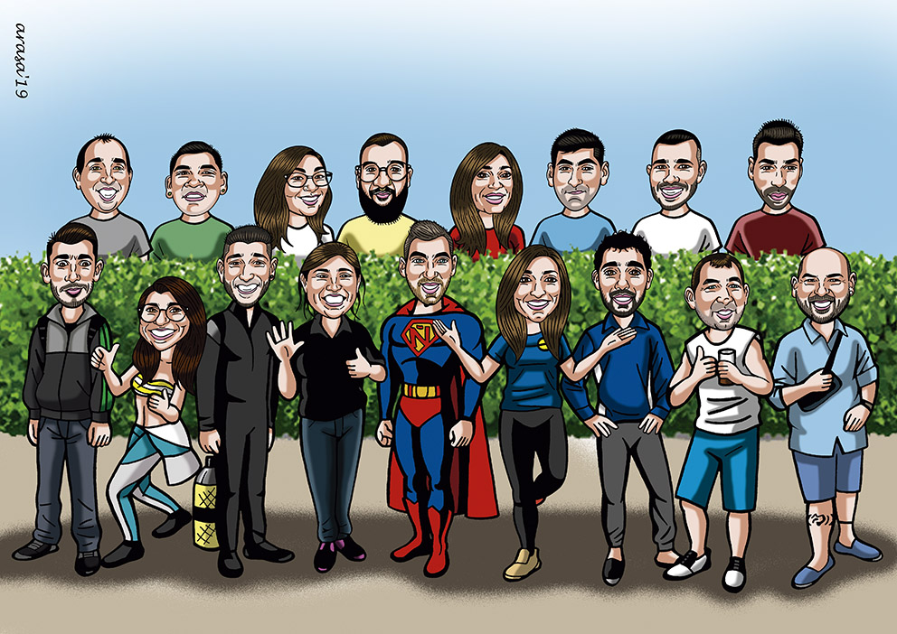 Caricaturas personalizadas de grupo digital para regalos originales y divertidos: Joana