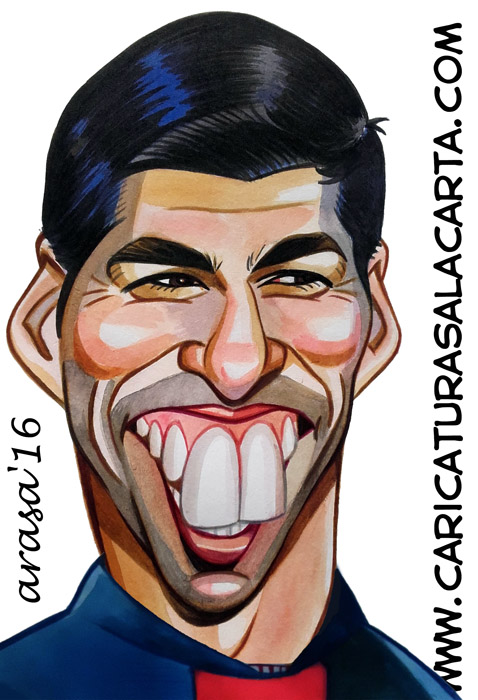 Caricaturas de futbolistas: Luis Suarez
