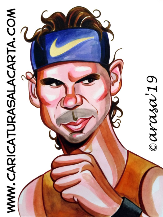 Caricaturas de famosos jugadores de tenis: Rafa Nadal