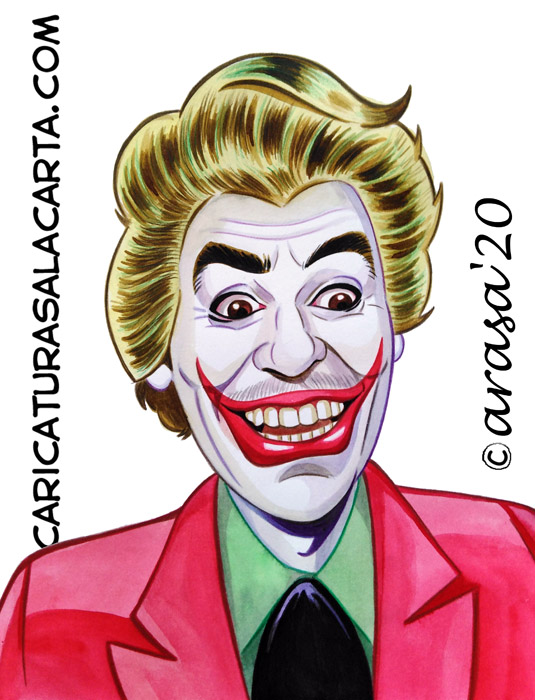 Caricaturas de famosos: Cesar Romero como Joker en Batman