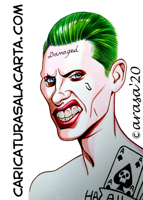 Caricaturas de famosos: Jared Leto como Joker
