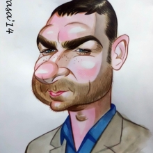 Caricatura del actor Liev Schreiber 