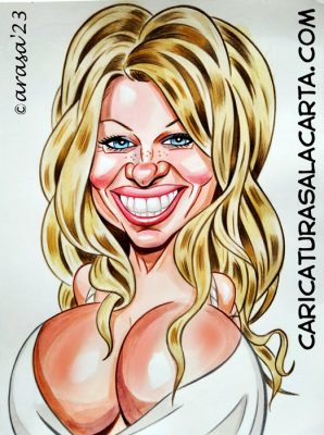 Caricaturas famosos Pamela Anderson Vigilantes de la playa entrada de blog