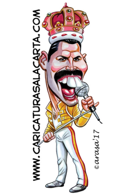 Caricatura de Freddie Mercury de Queen