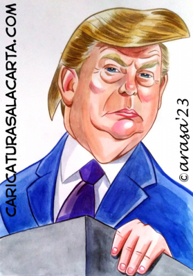 Caricaturas famosos presidente Donald Trump