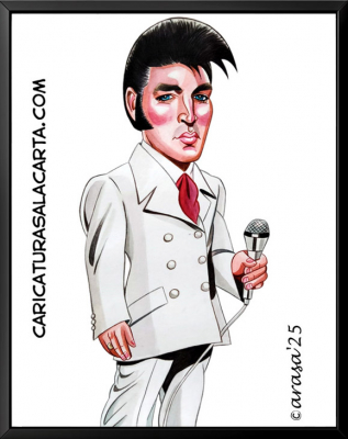 caricaturas-famosos-cantantes-elvis-presley-come-back-1968-sin-fondo-marco-negro Caricaturas famosos Elvis Presley Come Back