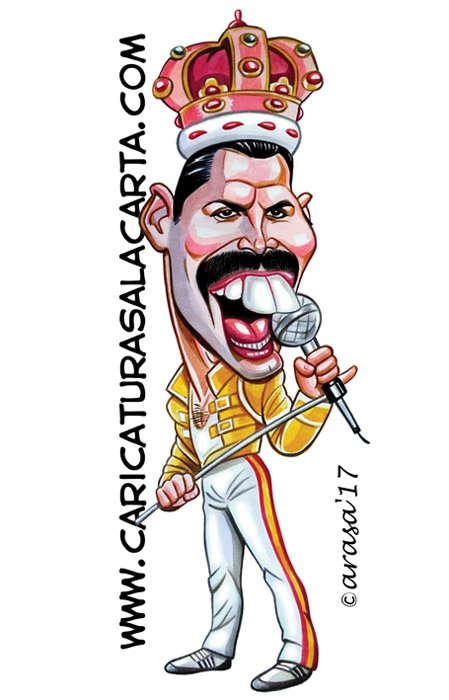 Caricaturas de famosos cantantes: Freddie Mercury