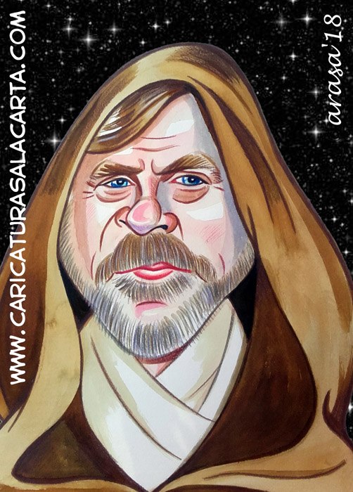 Caricaturas de famosos actores: Mark Hamill (Luke Skywalker en "Star Wars")