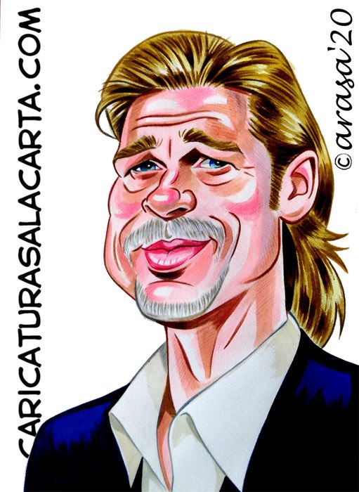 Caricaturas de famosos: Brad Pitt