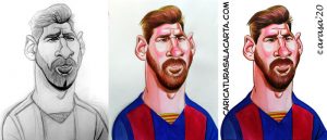 Proceso creación caricatura Messi