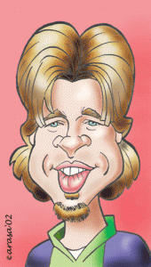 Caricaturas de famosos Brad Pitt (digital)